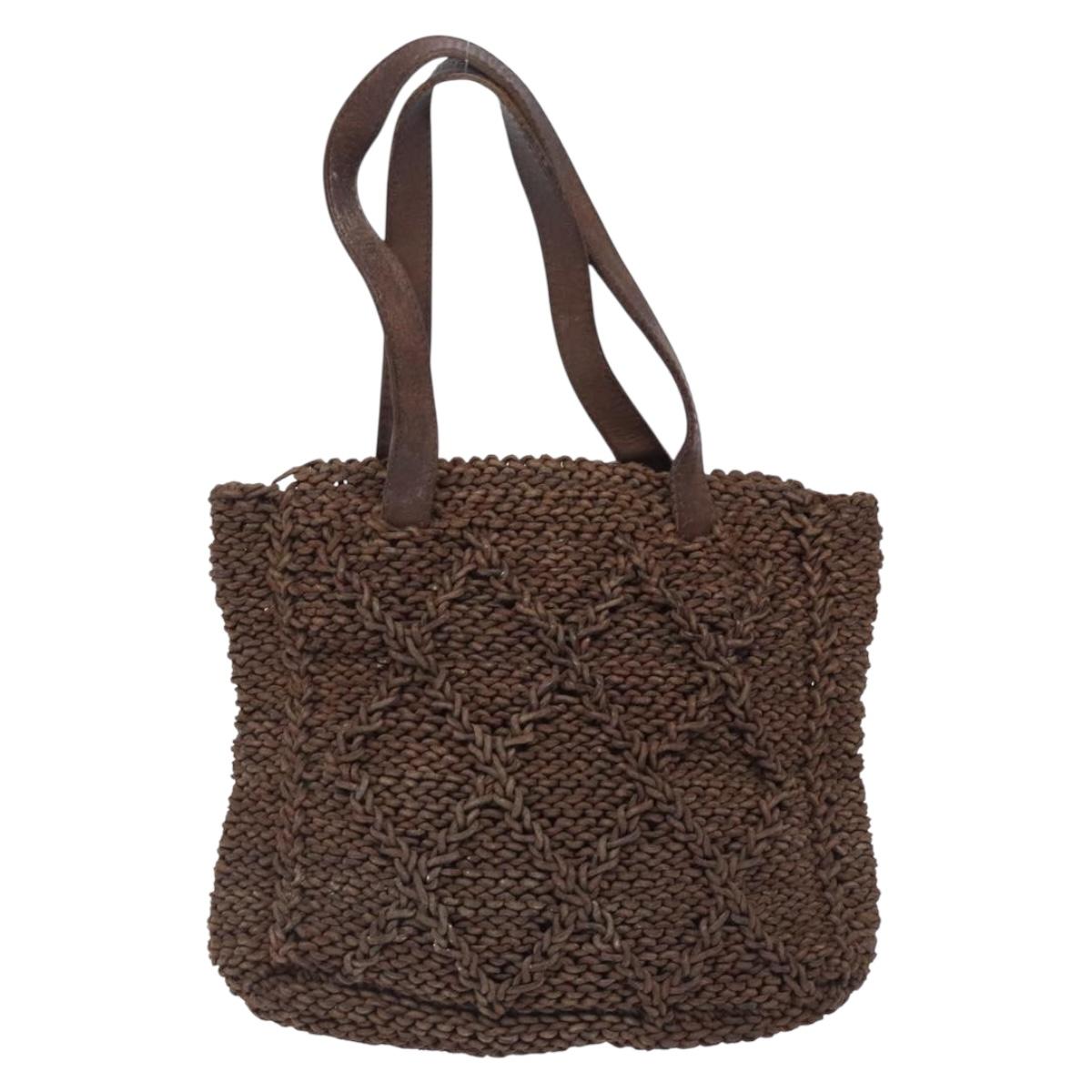 Chanel Brown Raffia Tote
