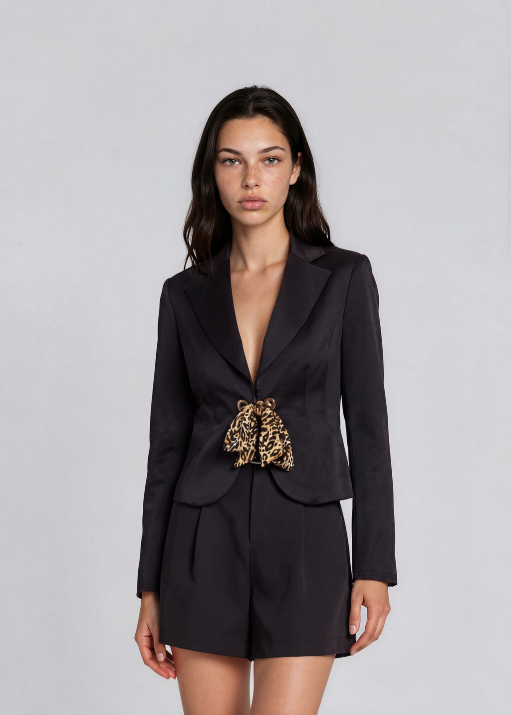 Escada Black and Leopard Blazer