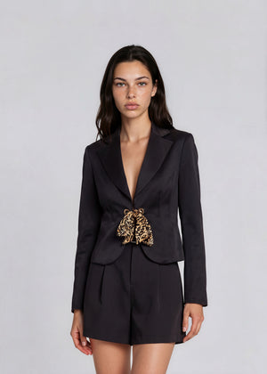 Escada Black and Leopard Blazer