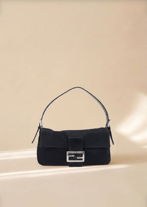 Fendi Black Jersey Baguette
