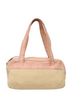 Load image into Gallery viewer, Chanel Pink and Raffia Shoulder Bag
