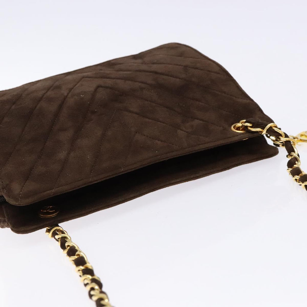 Chanel brown suede crossbody
