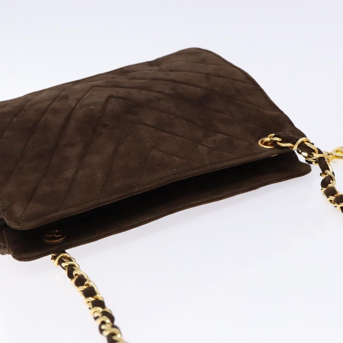 Chanel brown suede crossbody