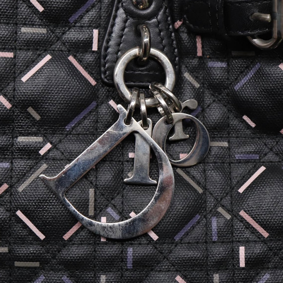 Lady Dior Black Printed Tote