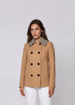 Proenza Schouler Tan and Grey Collared Jacket