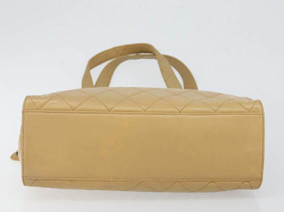 Chanel Tan Leather Quilted Tote