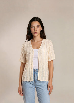 Escada Cream Fringe Top