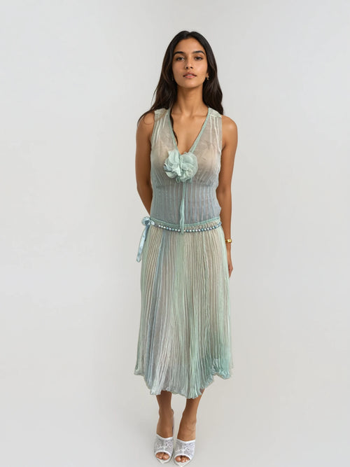Chanel Pleated Halter Dress