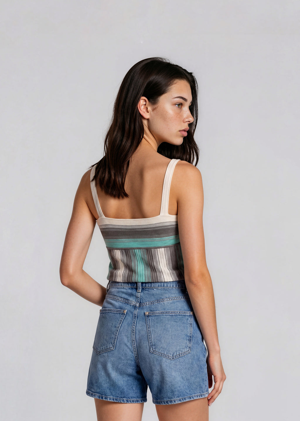 Missoni Blue and Grey Striped Tank