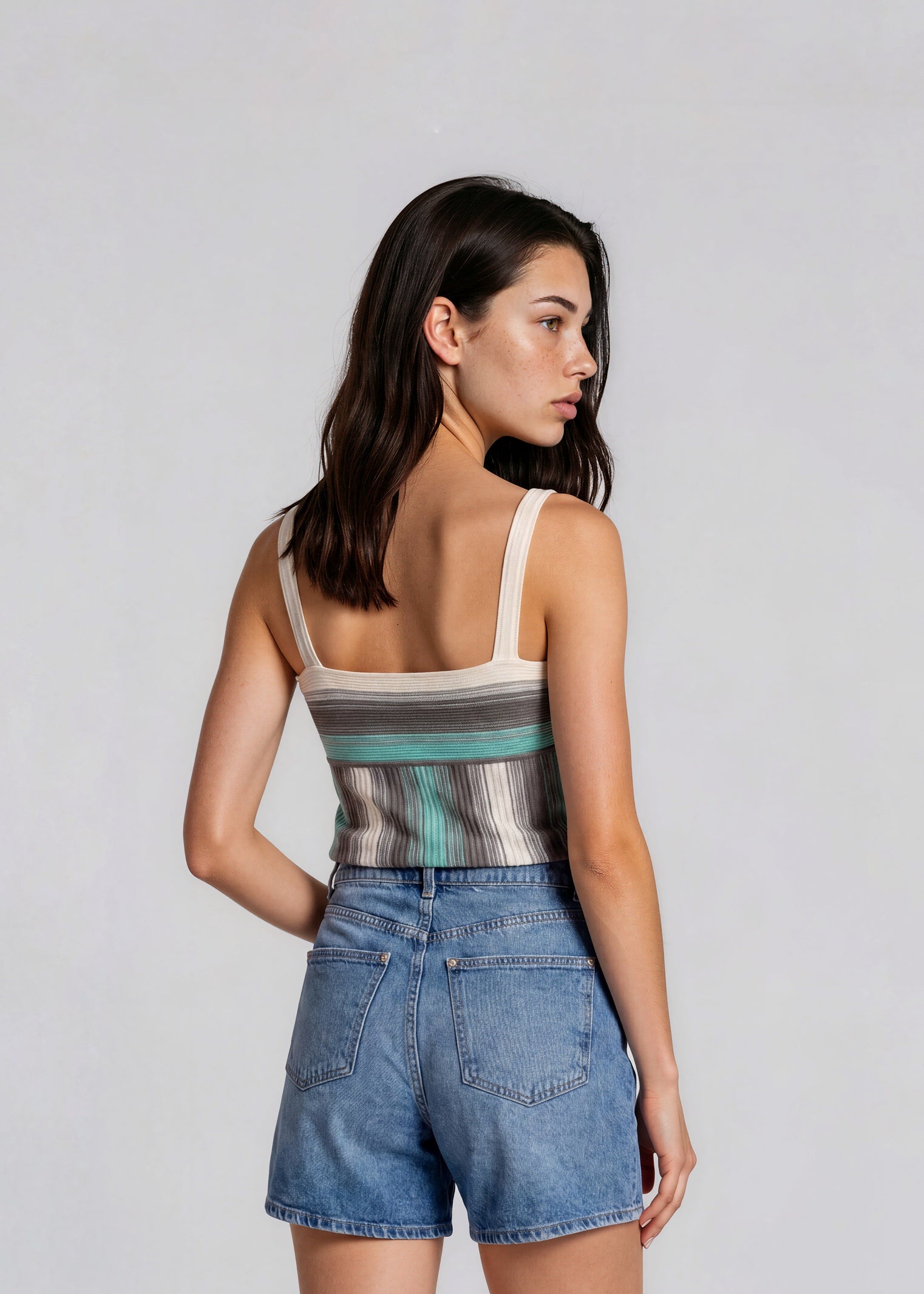 Missoni Blue and Grey Striped Tank