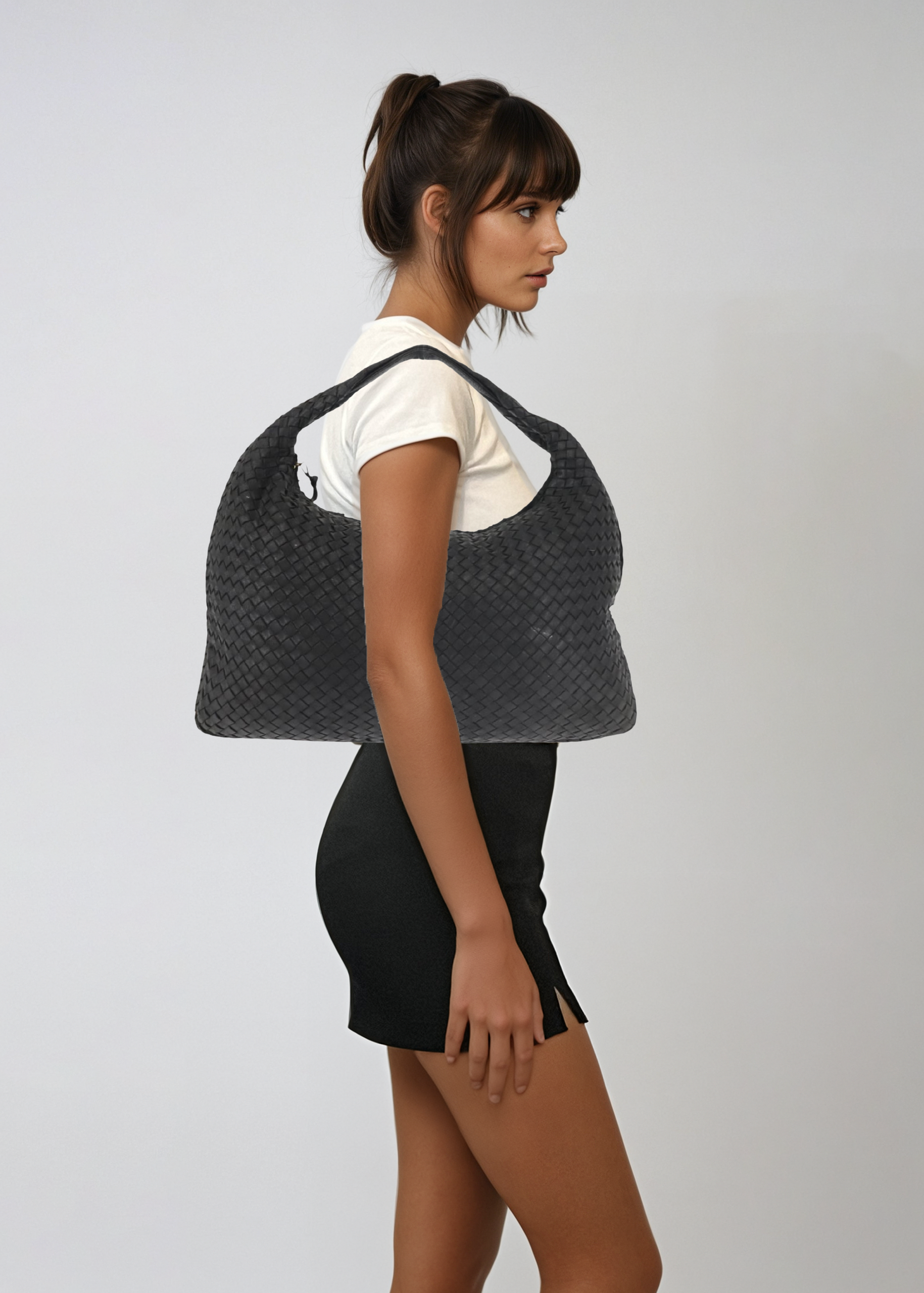 Bottega Veneta Black Quilted Hobo Bag