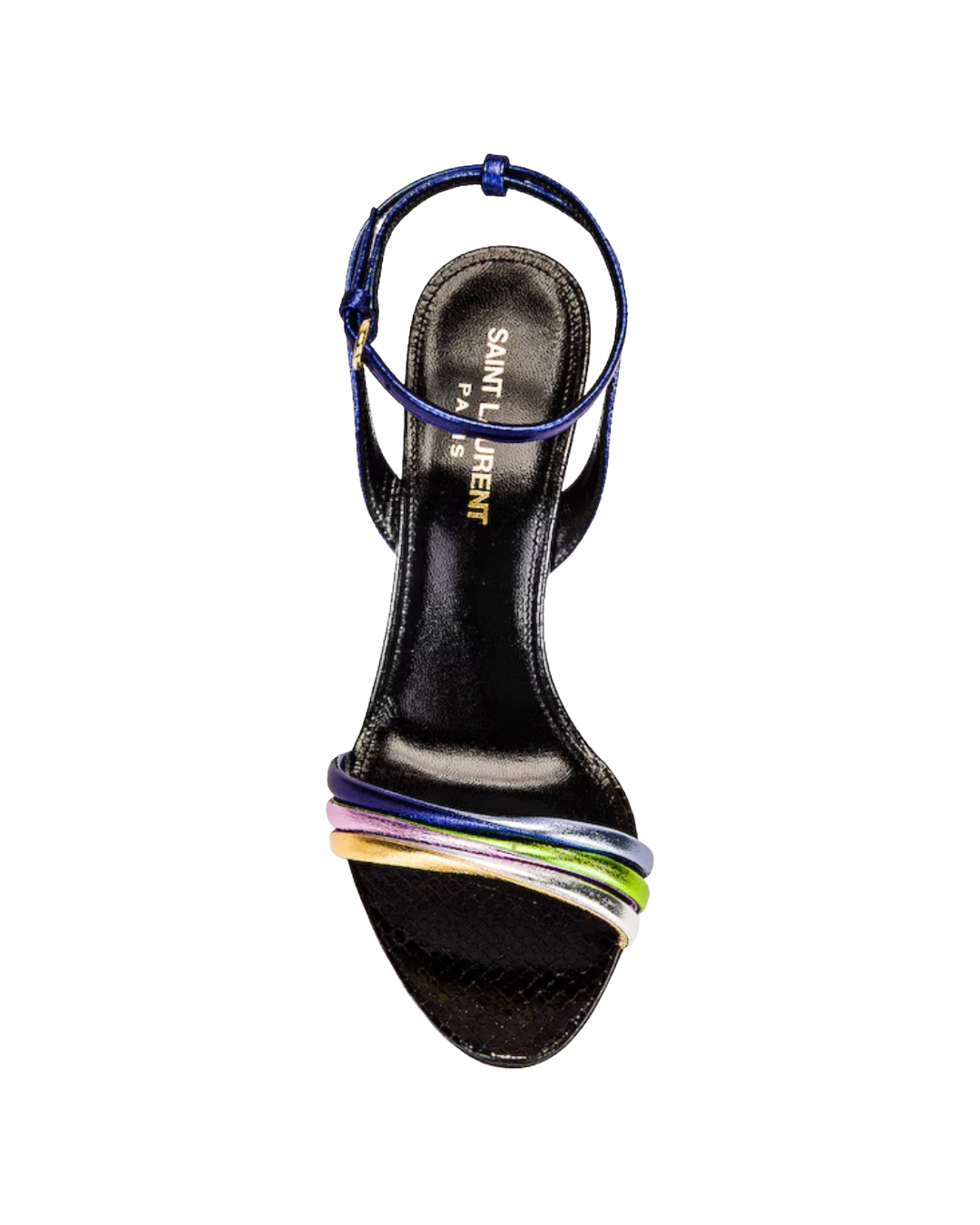 Saint Laurent Multicolor Strappy Black Heels