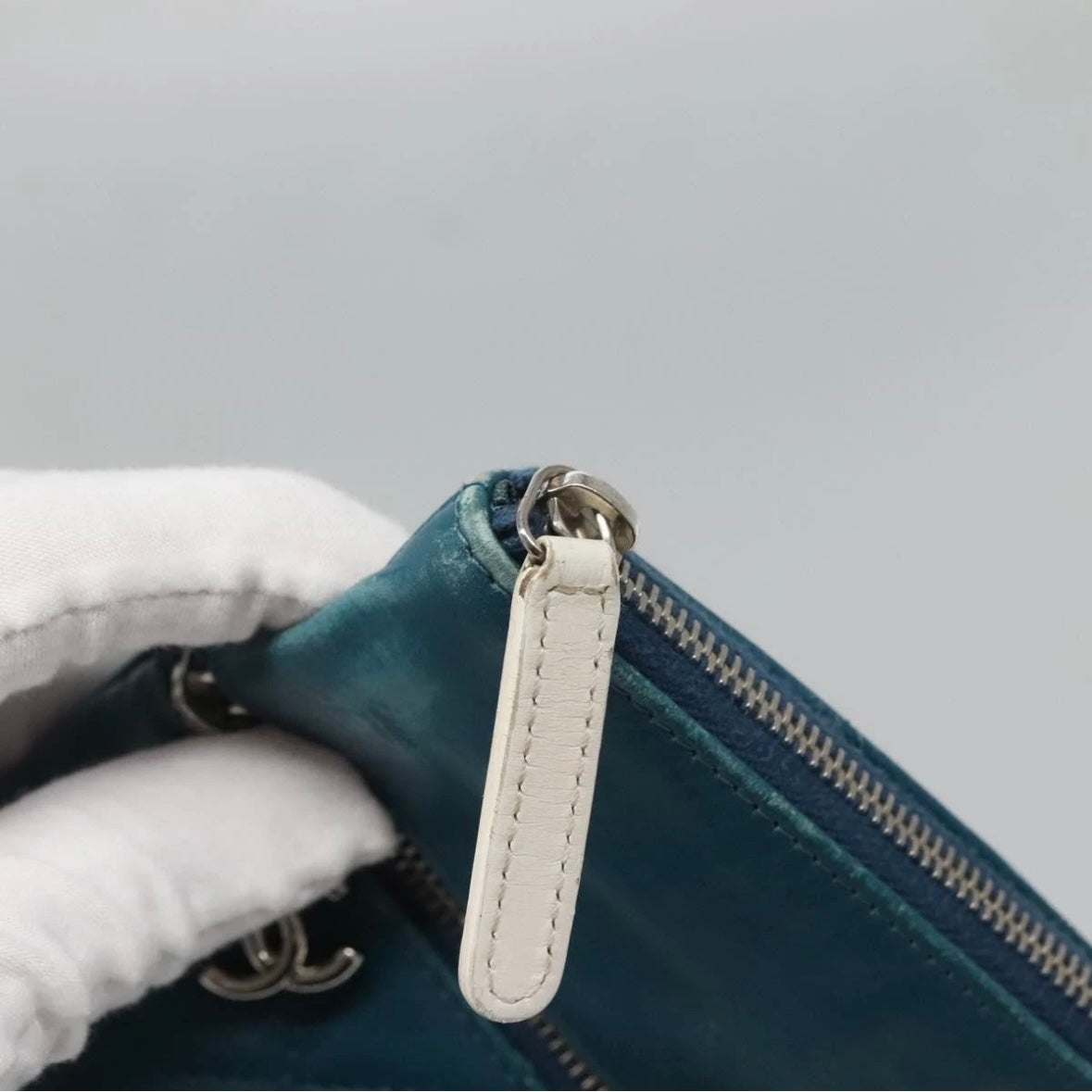 Chanel Blue Leather Clutch