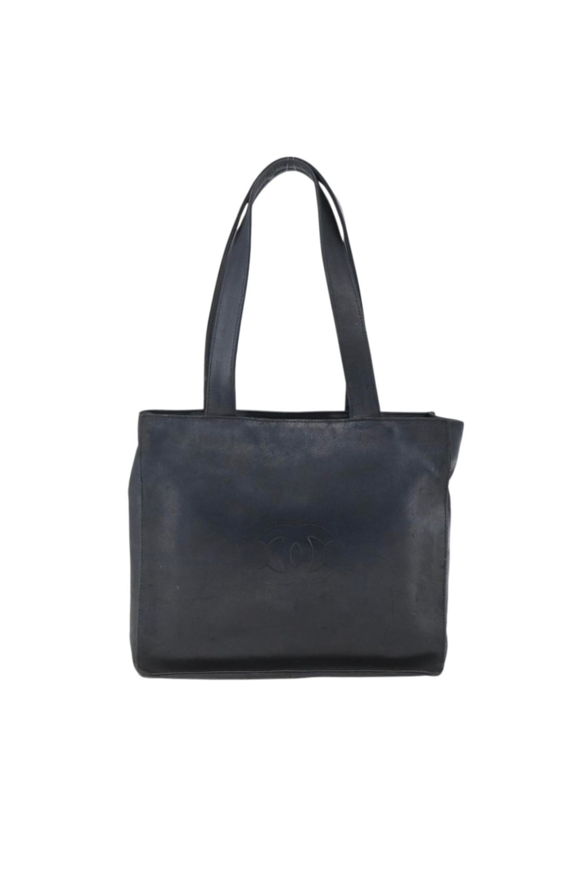 Chanel Black Leather Camelia Tote