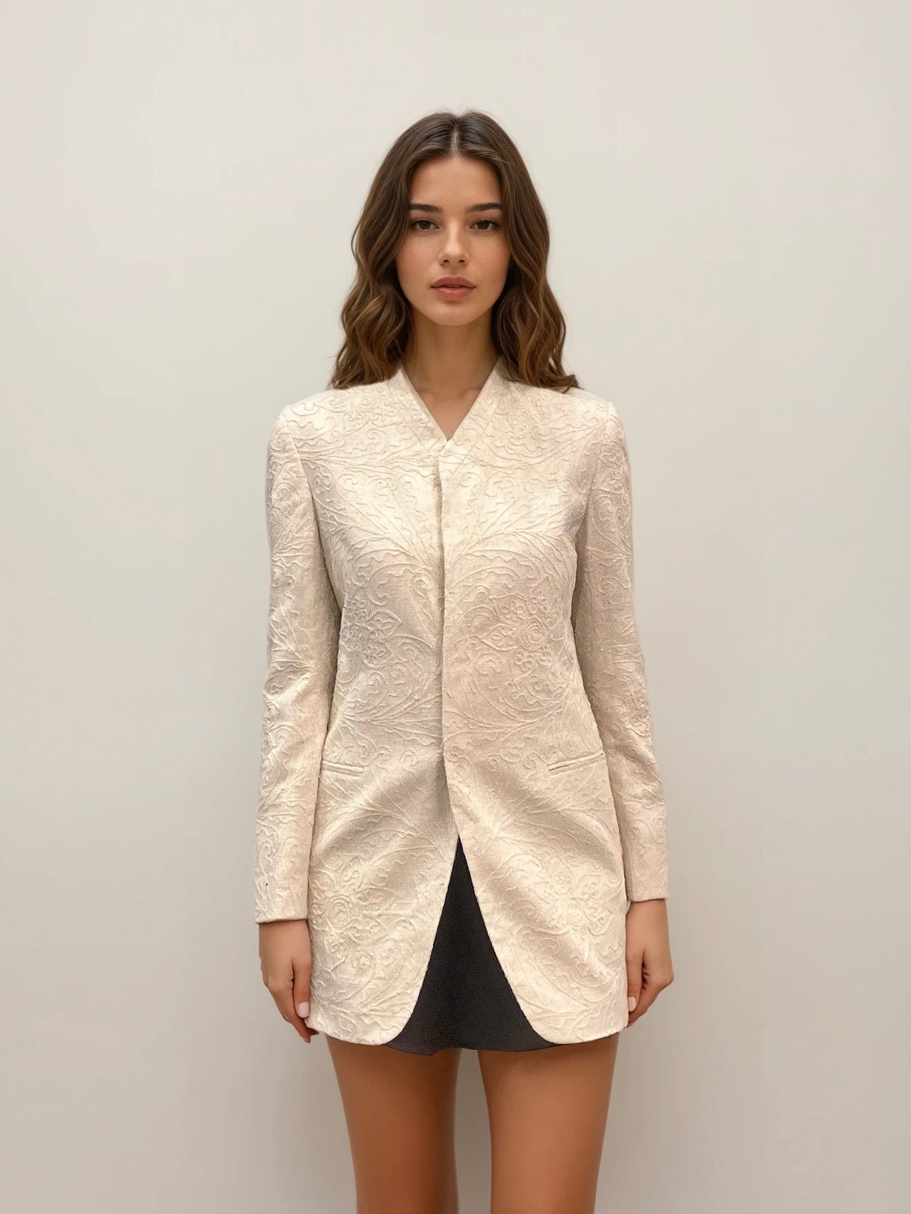 Armani Cream Printed Blazer