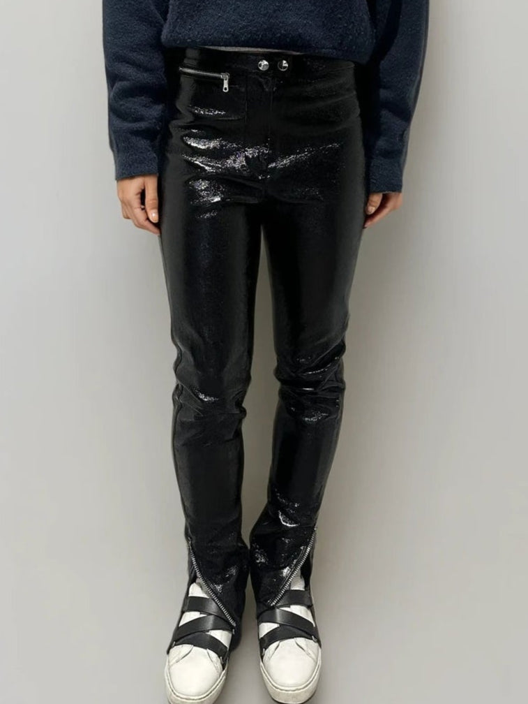 Patent Leather Black Pants