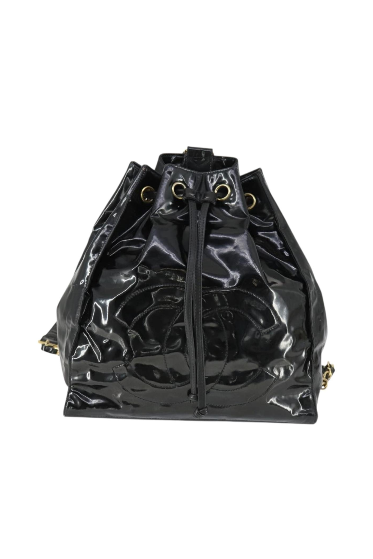 Chanel Black Patent Backpack