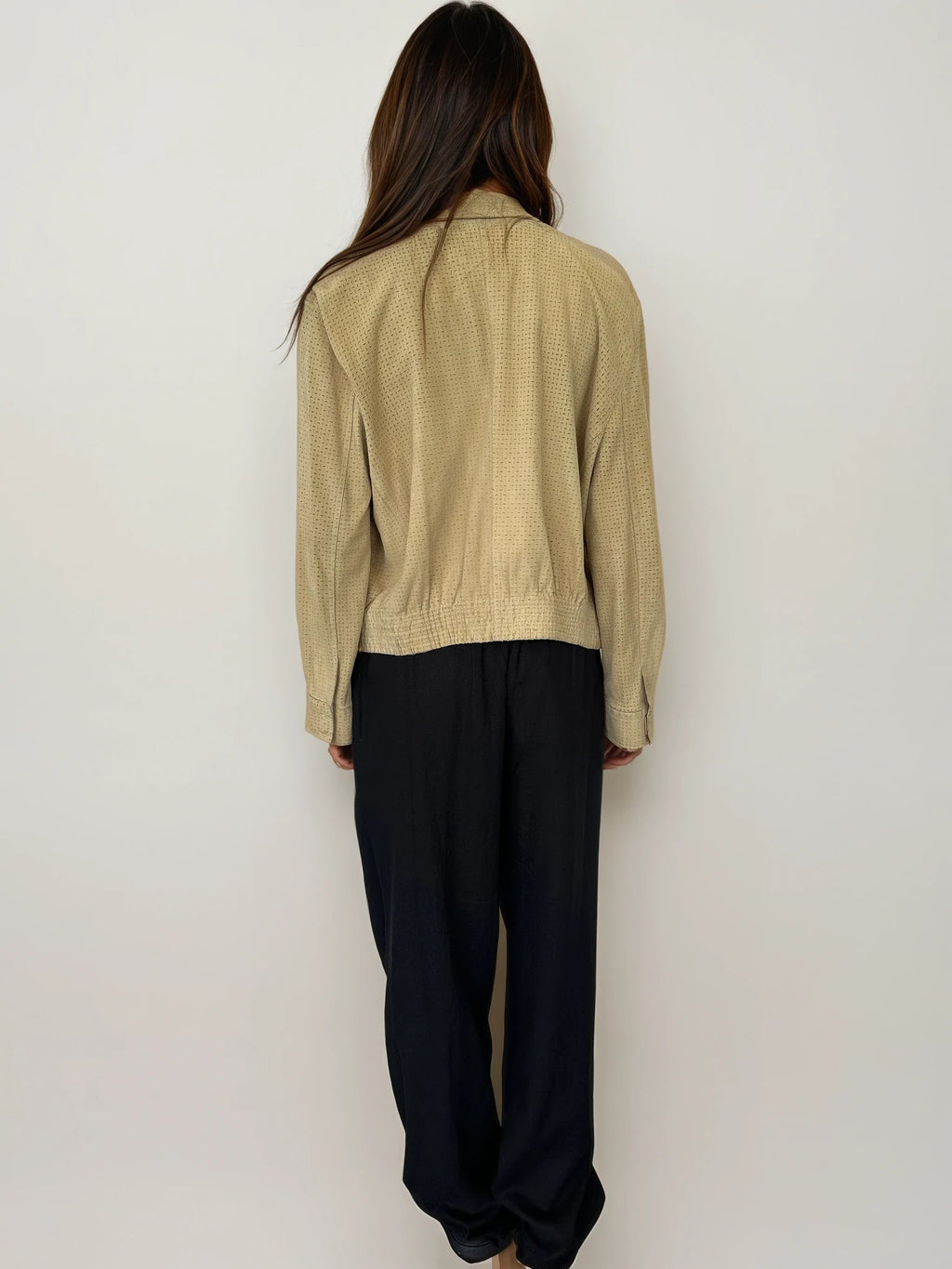 Armani Tan Suede Bomber