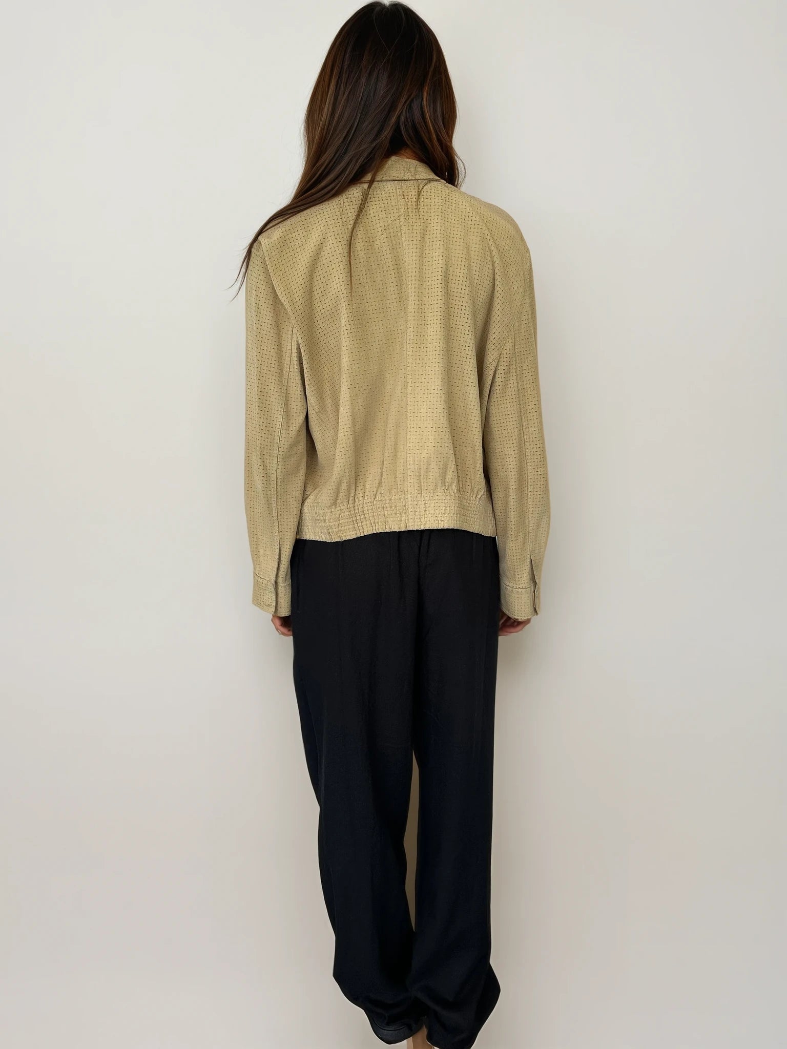 Armani Tan Suede Bomber