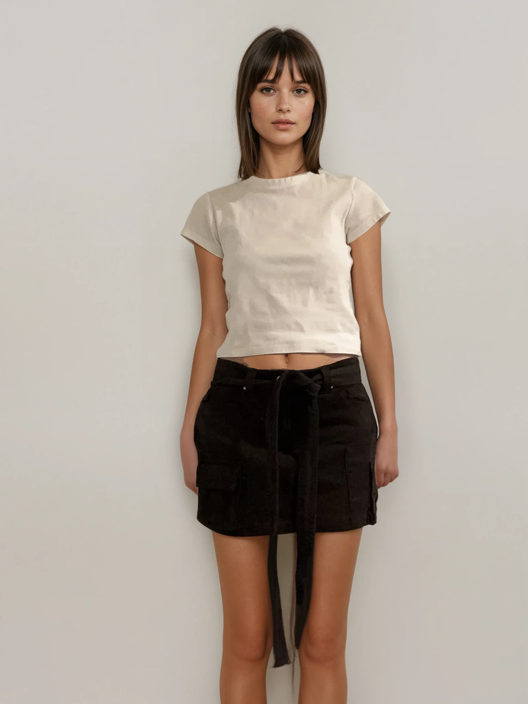 Bluemarine Brown Cargo Mini Skirt