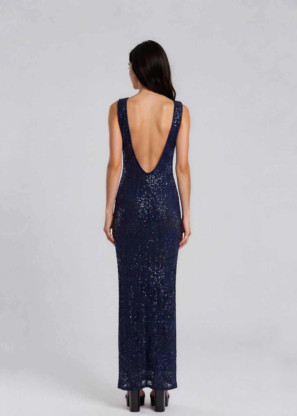 Navy Embellished Gown