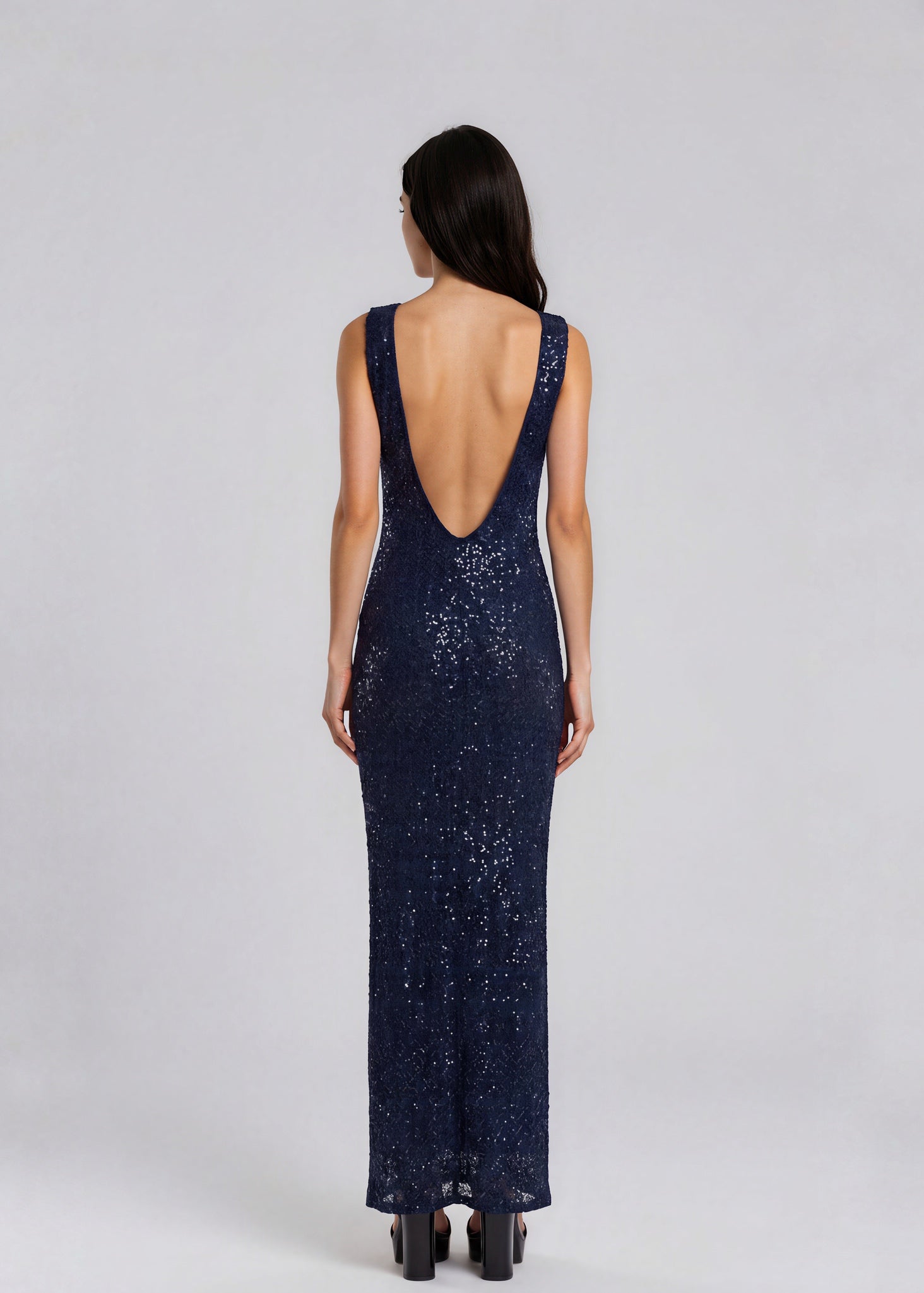 Navy Embellished Gown