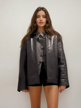 Load image into Gallery viewer, Black Leather Zip Jacket
