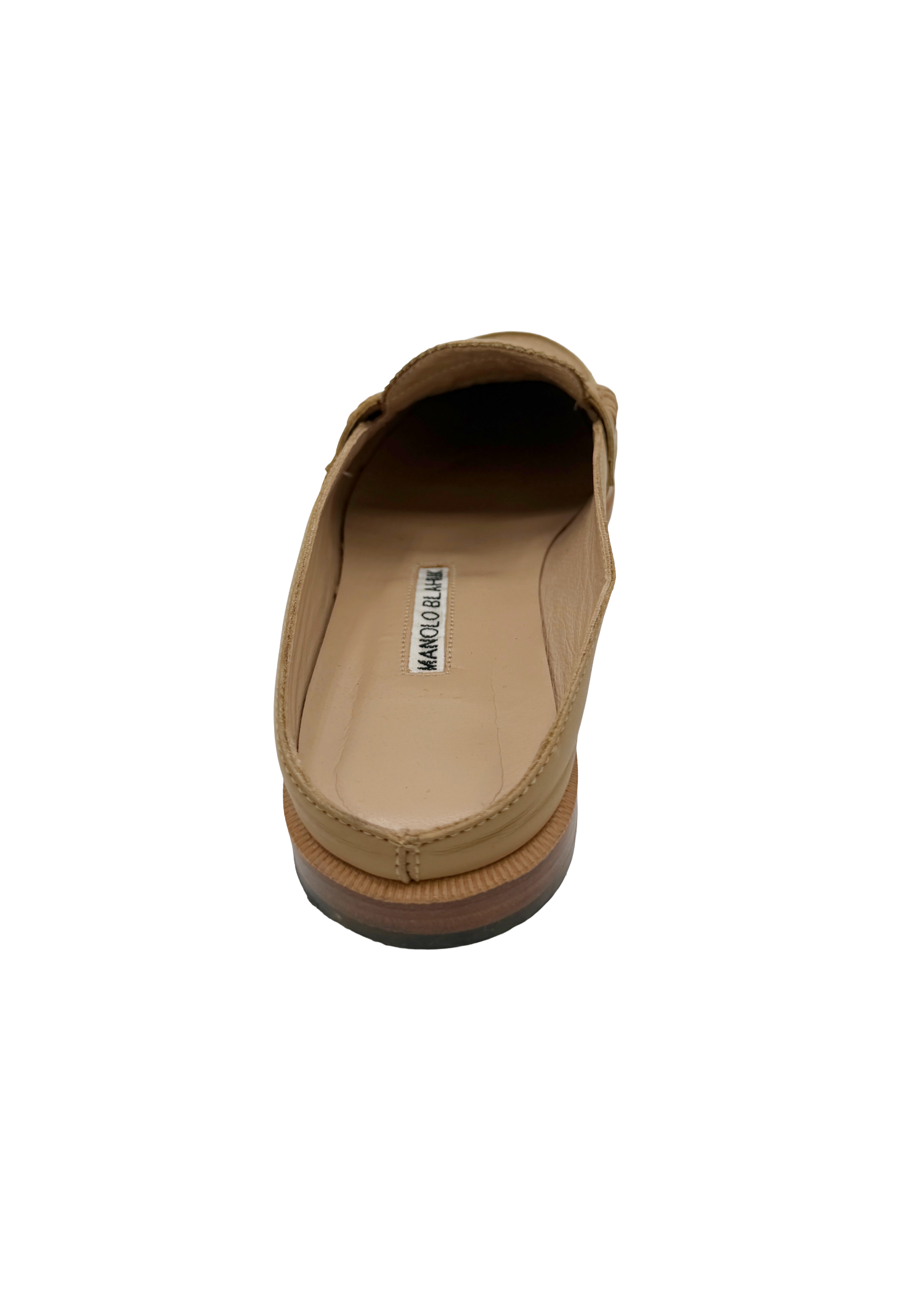 Manolo Blahnik Nude Mule Loafers