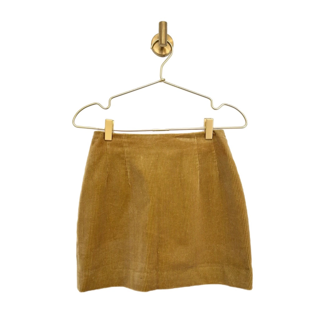 Corduroy Tan Mini Skirt