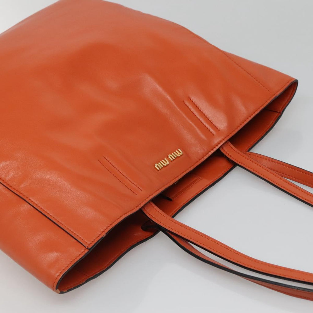 Miu Miu Orange Leather Tote