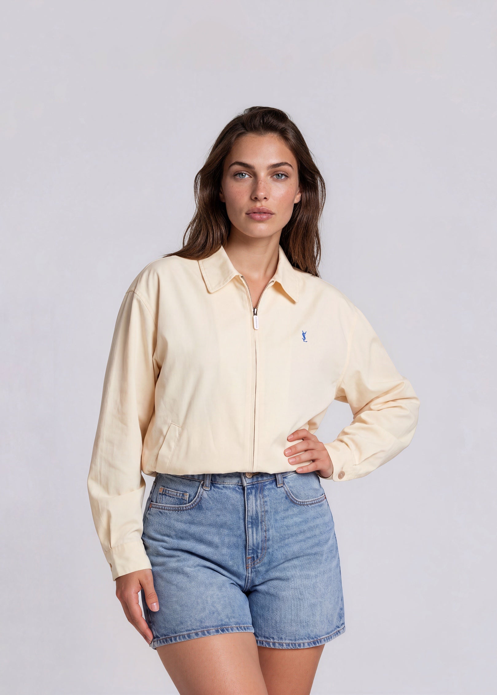 YSL Light Yellow Collared Bomber