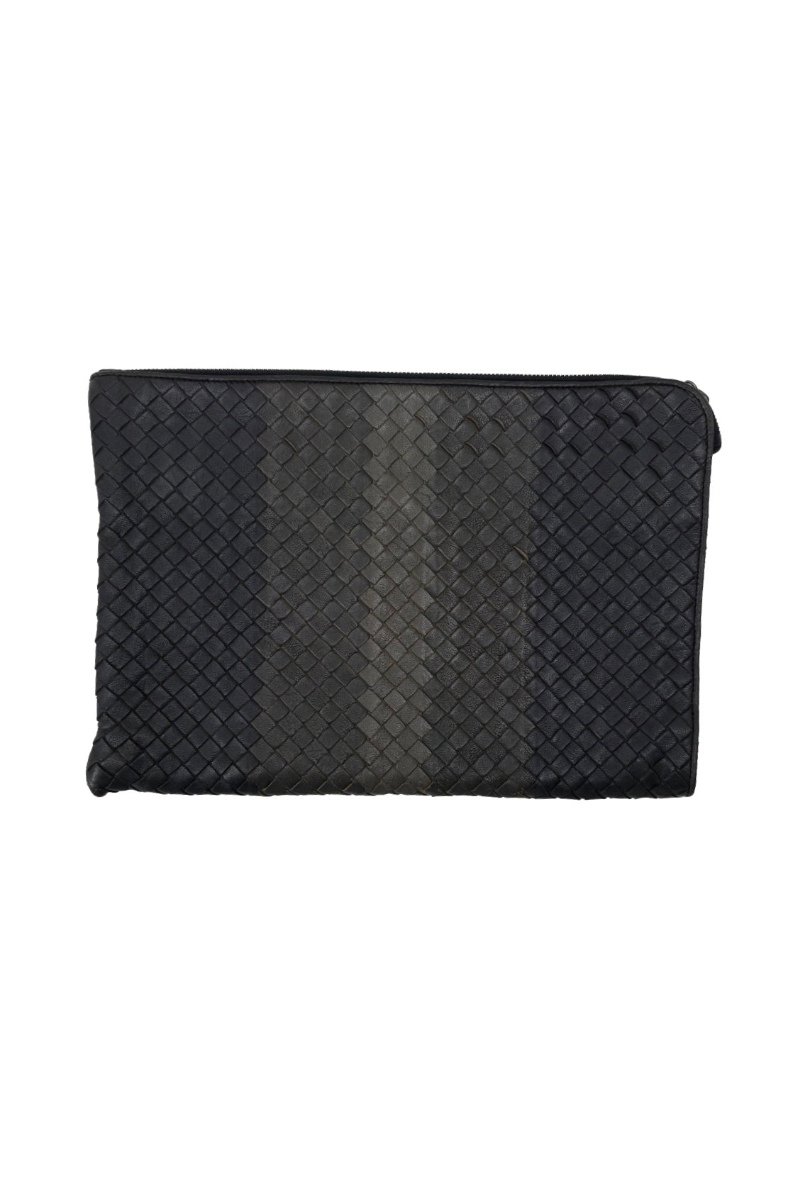 Bottega Veneta Black and Grey Quilted Clutch