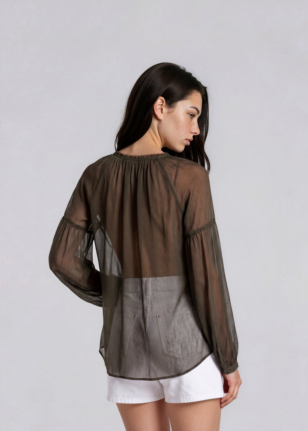 Kaufmanfranco Silk Black Sheer Blouse