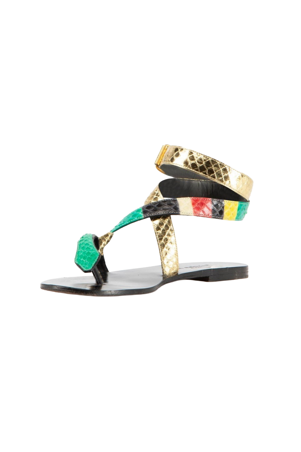 Dior Green Colorful Snake Sandals