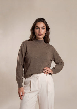 YSL Light Brown Turtleneck Sweater
