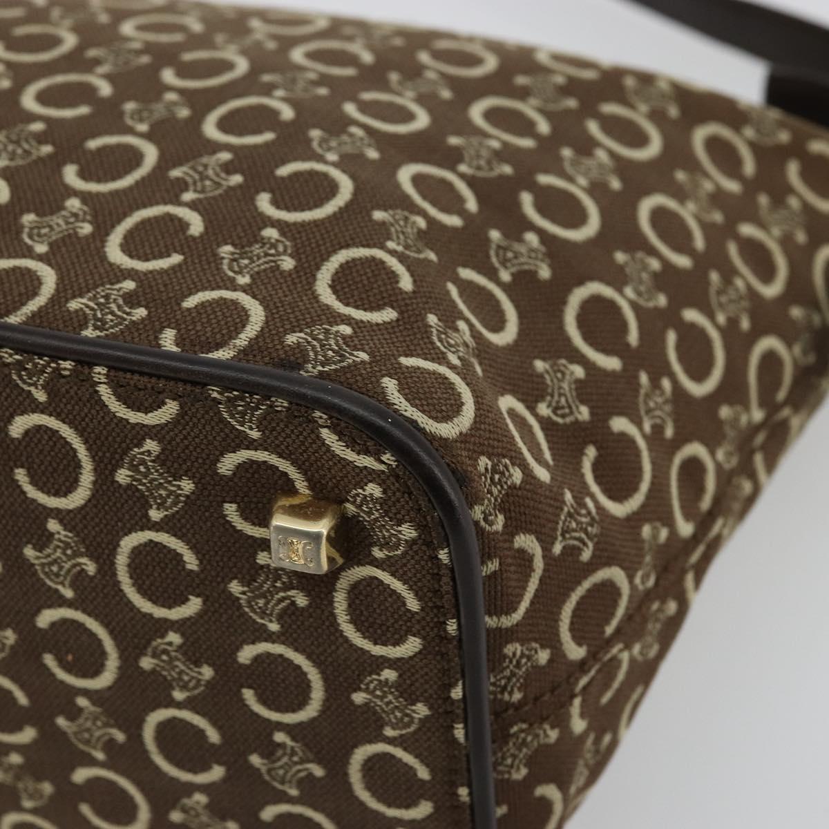 Celine Brown and Cream Monogram Handbag
