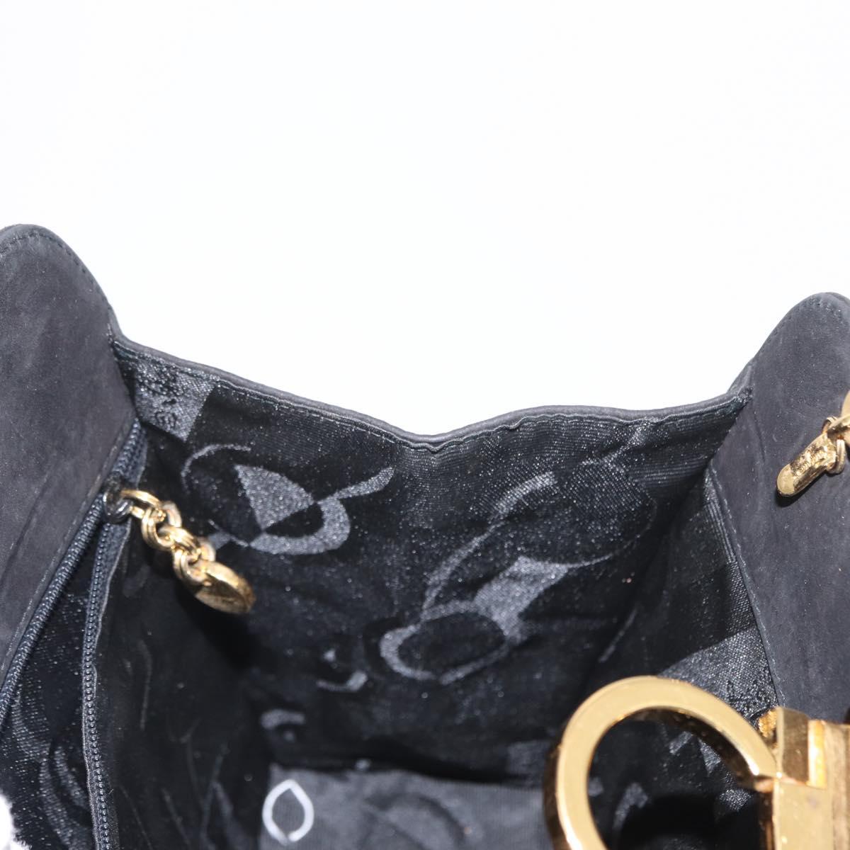 Ferragamo Black Suede Shoulder Bag
