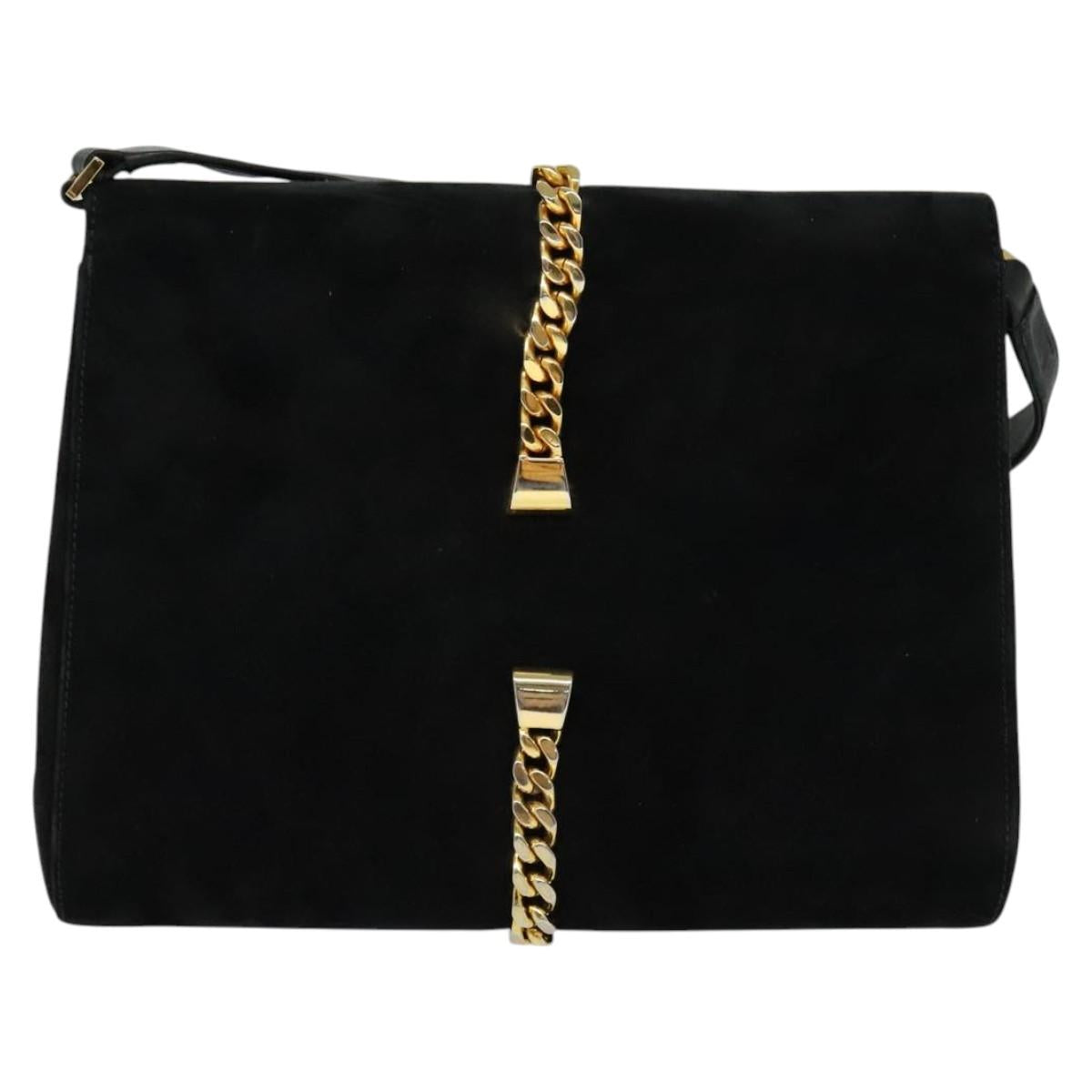 Gucci Black Suede Chain Shoulder Bag