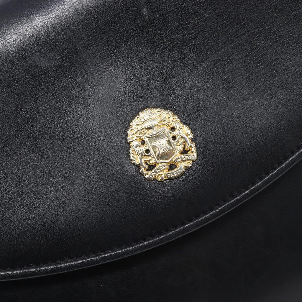 Celine Black Leather Chain Shoulder Bag
