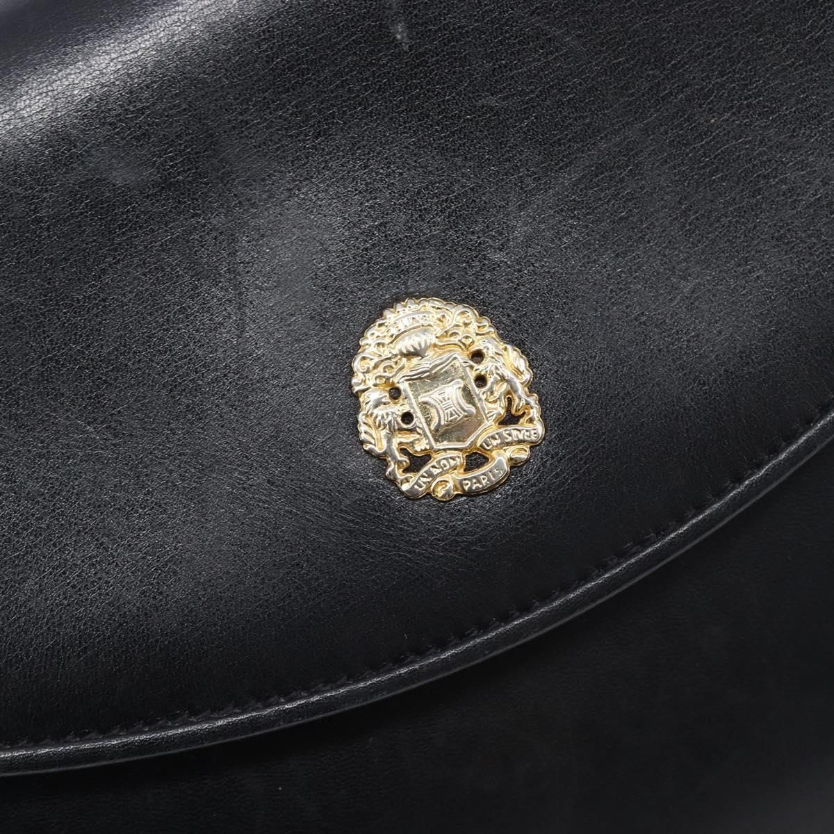 Celine Black Leather Chain Shoulder Bag