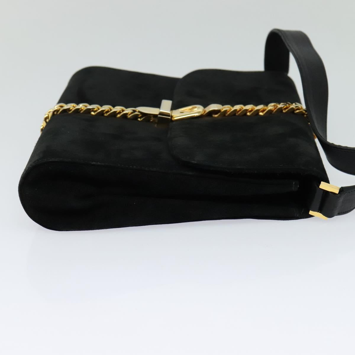 Gucci Black Suede Chain Shoulder Bag