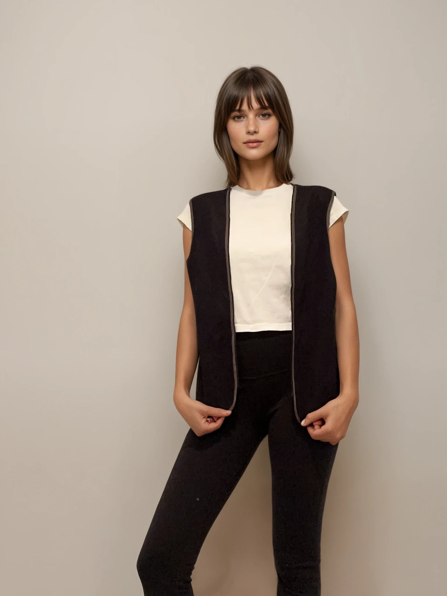 YSL Black Spellout Vest