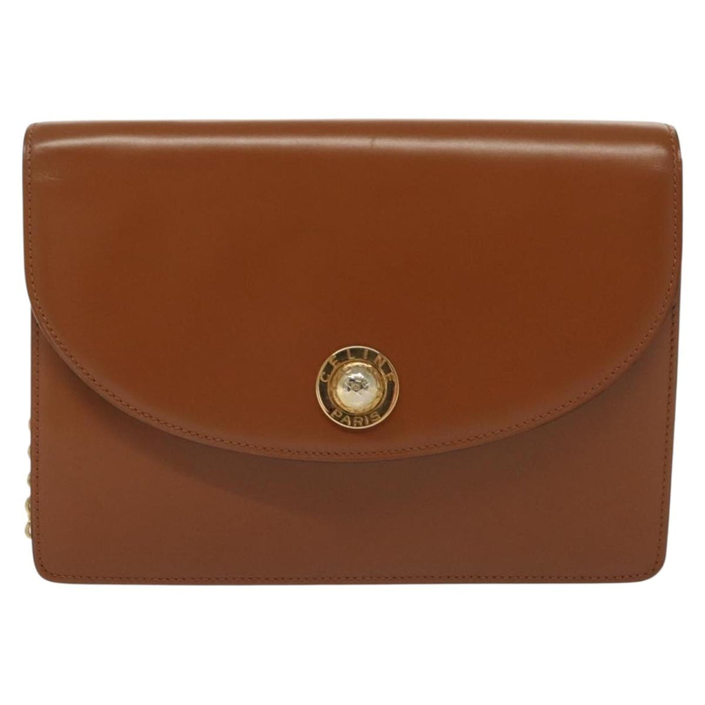 Celine Brown Chain Leather Handbag