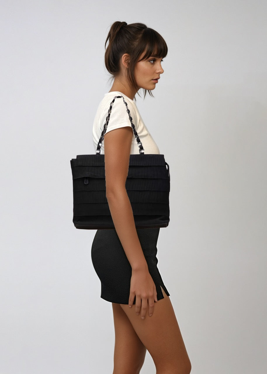 Ferragamo Black Chain Tote