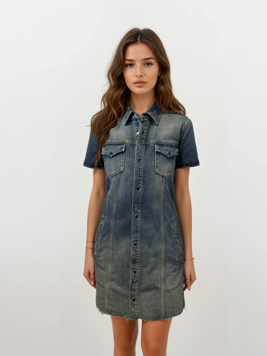 Saint Laurent Denim Button Down Dress