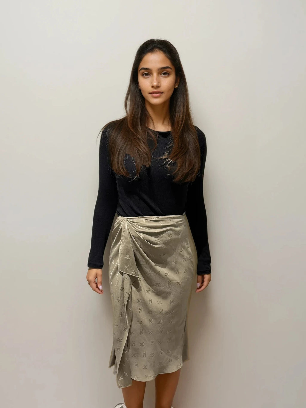Celine Monogram Silk Skirt