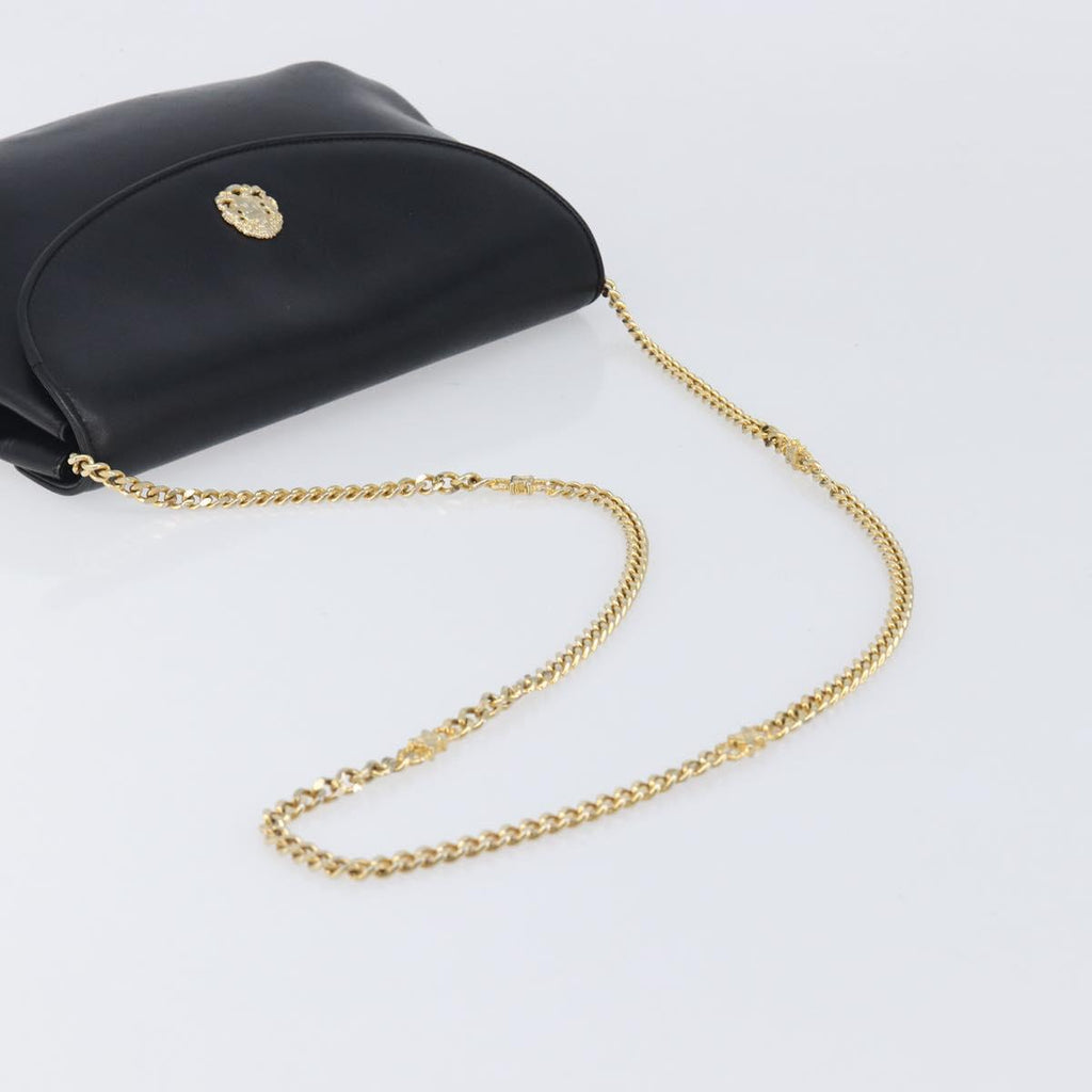 Celine Black Leather Chain Shoulder Bag