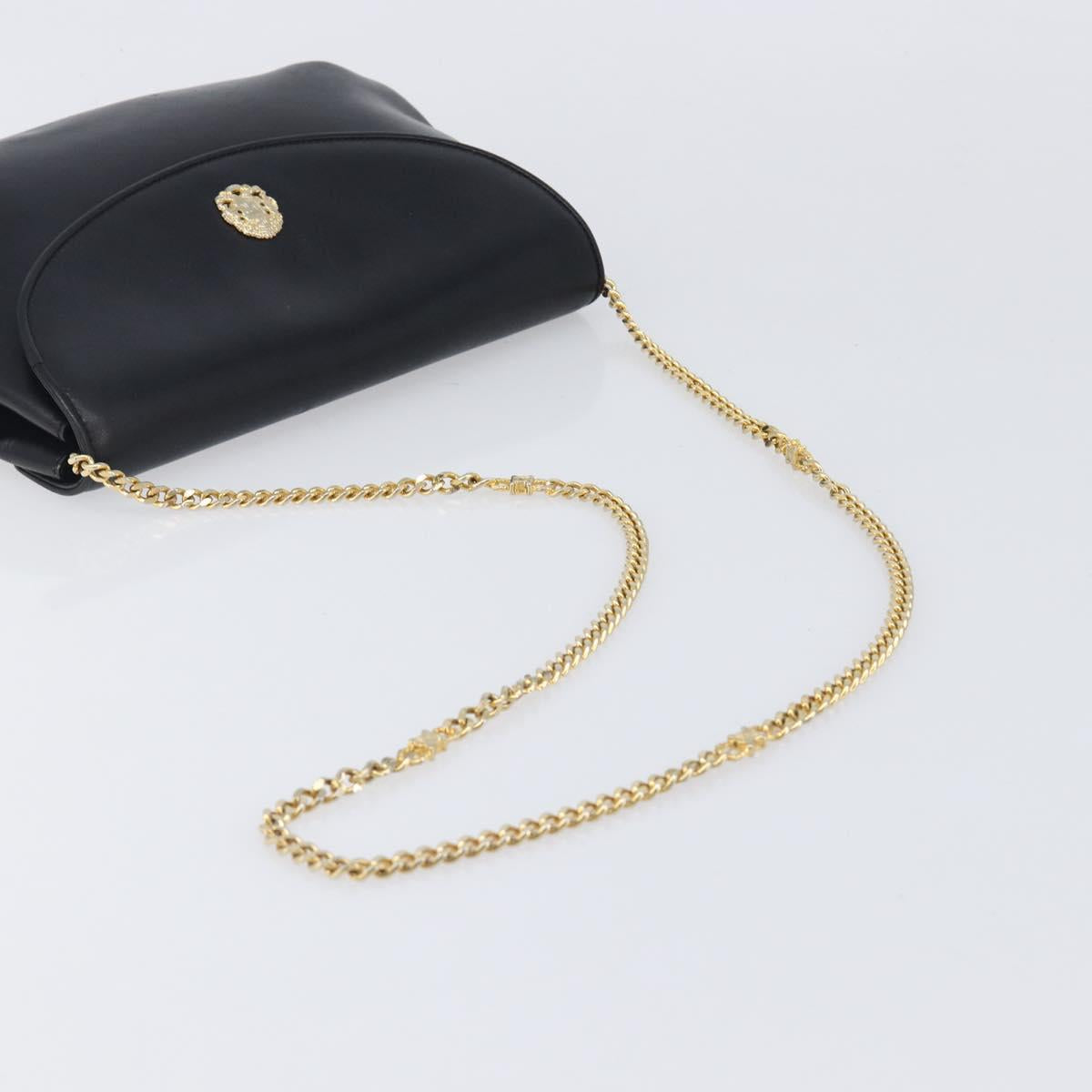 Celine Black Leather Chain Shoulder Bag