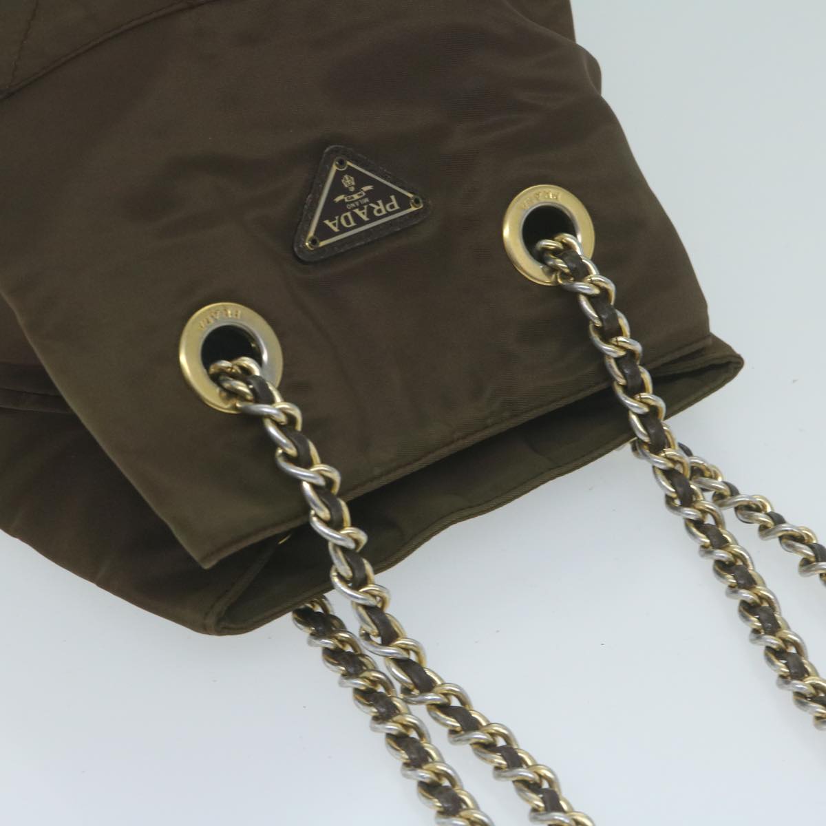 Prada Khaki Chain Shoulder Bag