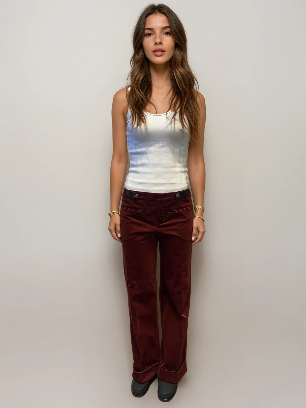 Gucci Burgundy Velvet Pants